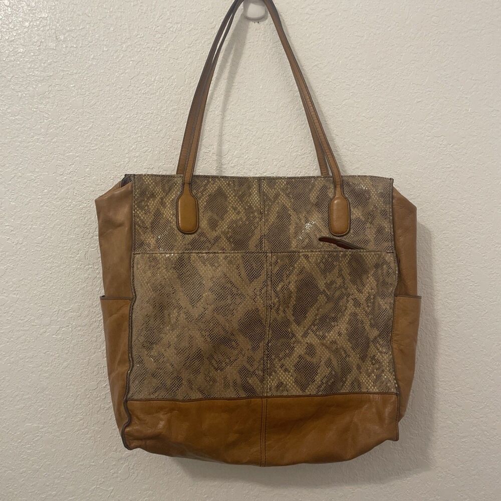 Hobo International Finley Tote Handbag in Autumn Python Print Leather Bag